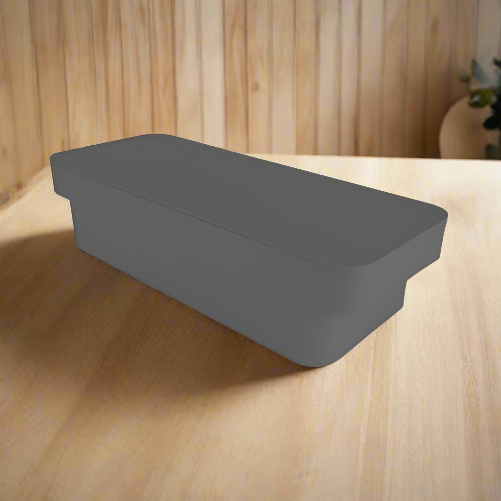 Deco Slim Storage Box With Lid Black 2.5L