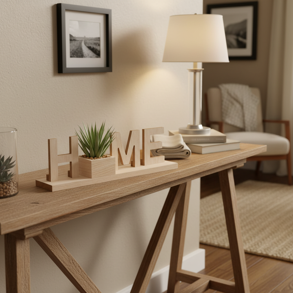 Decorative Sign Home With Plant