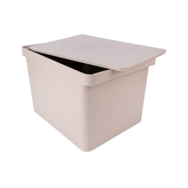 Decorative Storage Box With Lid Beige 20L