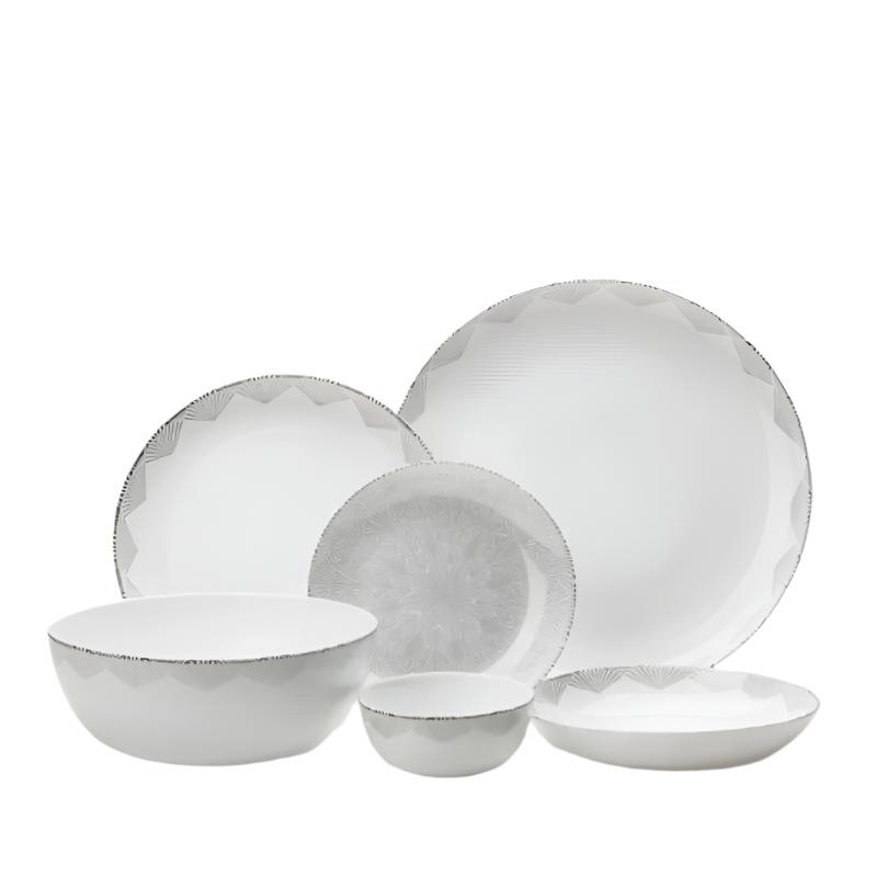 Golden Opal Diwali Grey Anjel Dinner Sets (Set of 26pcs)