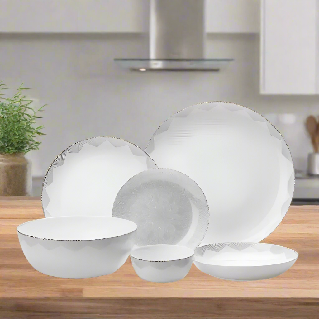 Golden Opal Diwali Grey Anjel Dinner Sets (Set of 26pcs)