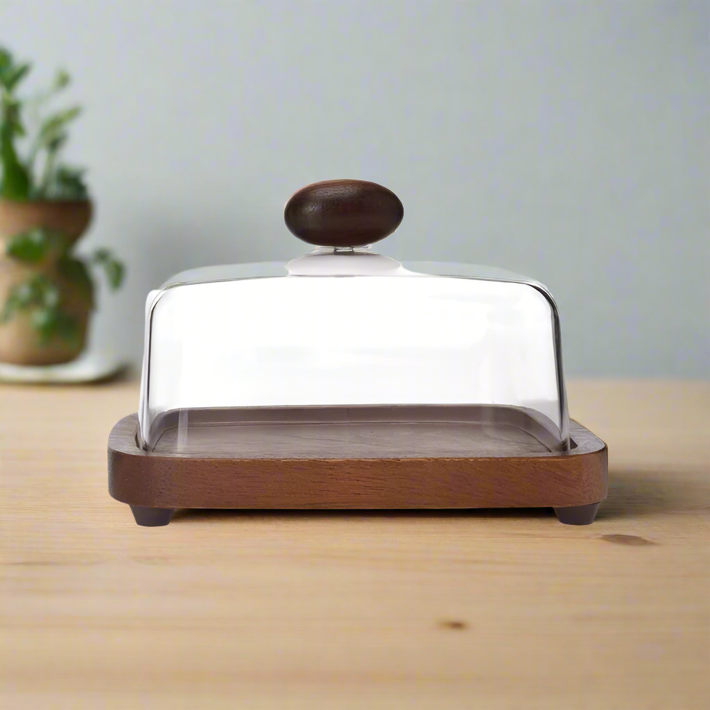 Wooden Butter Dish with Acrylic Cover