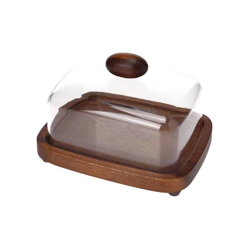 Wooden Butter Dish with Acrylic Cover