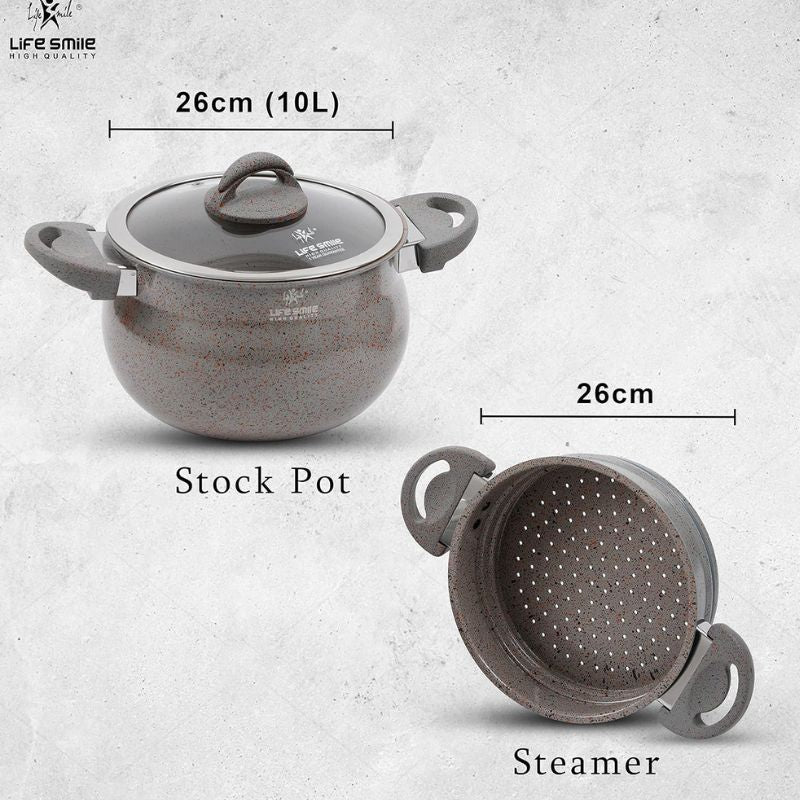 Pot With Steamer 26cm Grey
