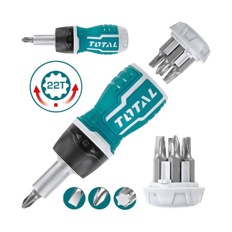 TOTAL 8 IN 1 Stubby screwdriver set