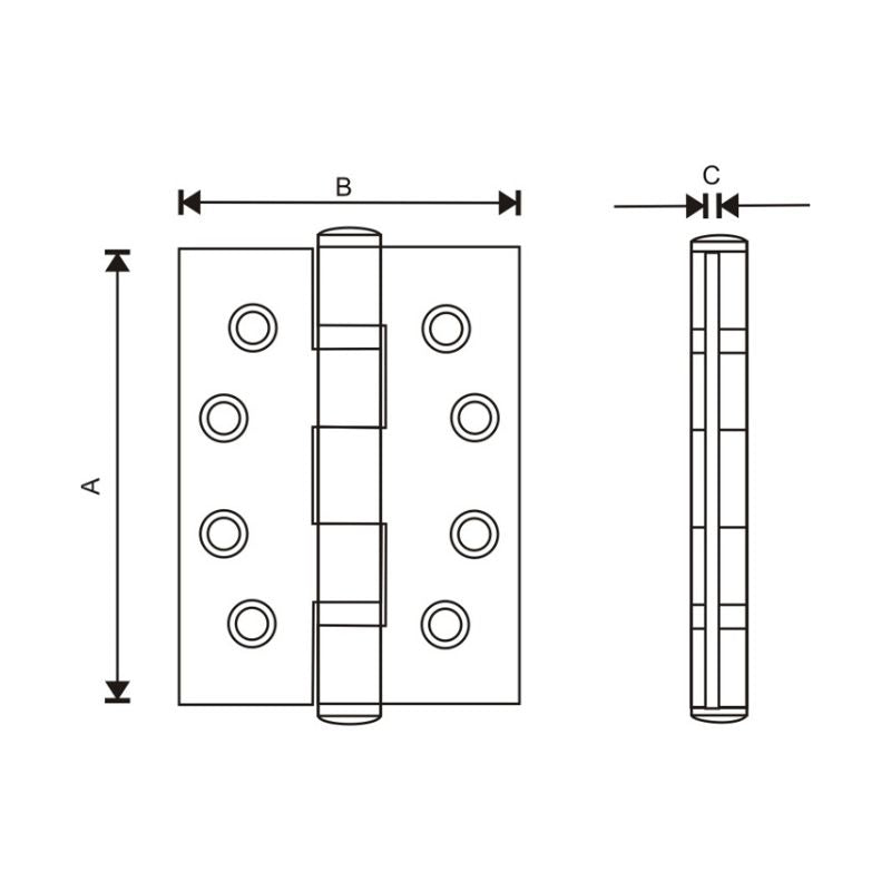 Two Ball Bearing SS Hinges 4"x3"x3mm
