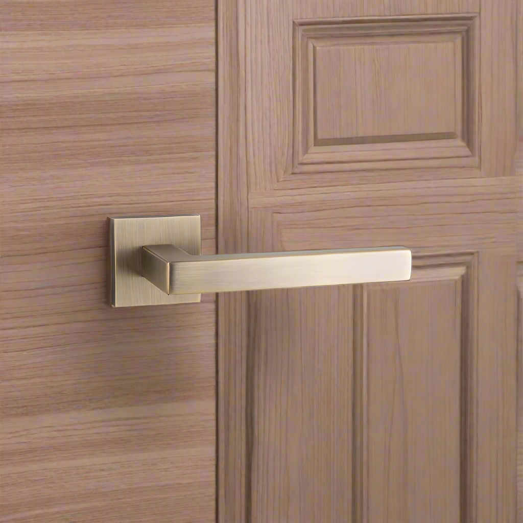 EuroArt Lever Handle on Rose With Escutheons