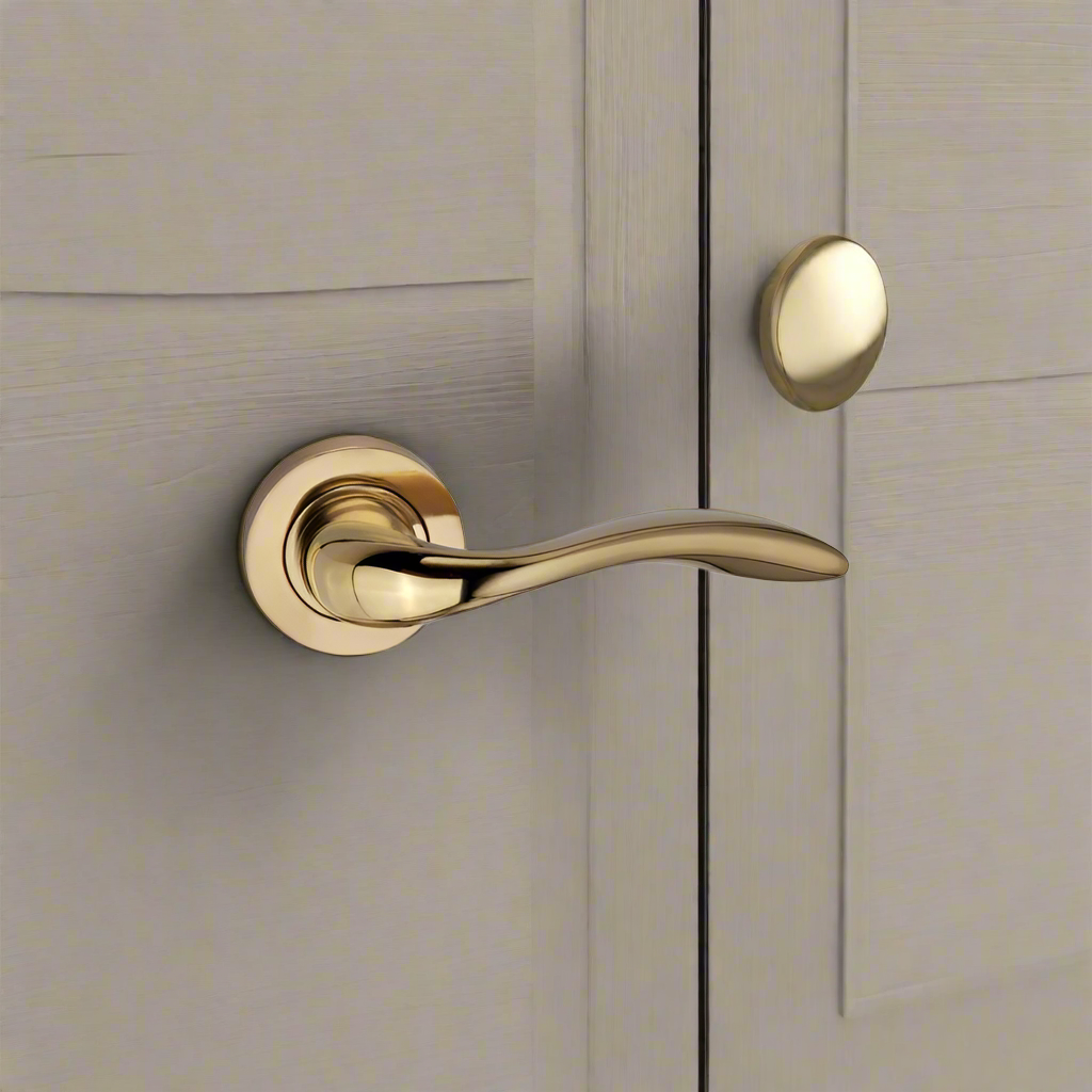 EuroArt Lever Handle on Rose With Escutheons