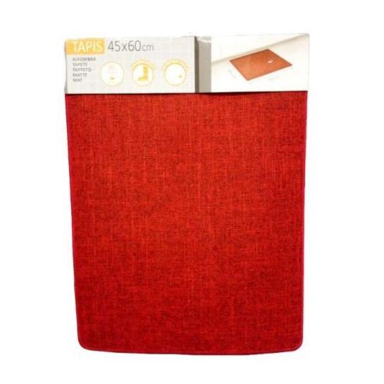 Tapis Oriane Polyester Tisse Rouge Mat 45 x 60CM