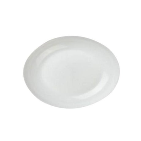 Golden Opal Diwali Plain White Oval Dish 33.5cm (Set of 6)