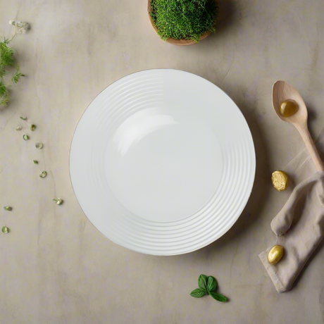 Golden Opal Harena Plain White Dinner Serving Plate 32cm (Set of 6)
