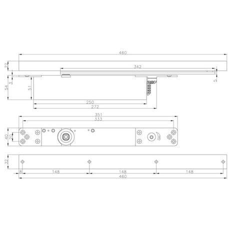 EuroArt Concealed Cam Action Door Closer