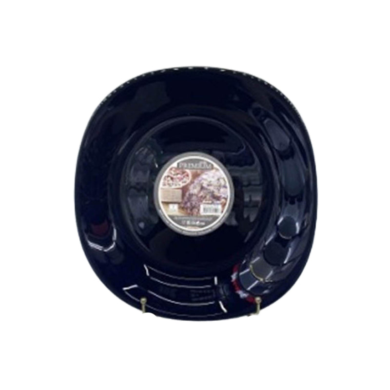 Dinner Dessert Plate Opal Glass 8.5" Black