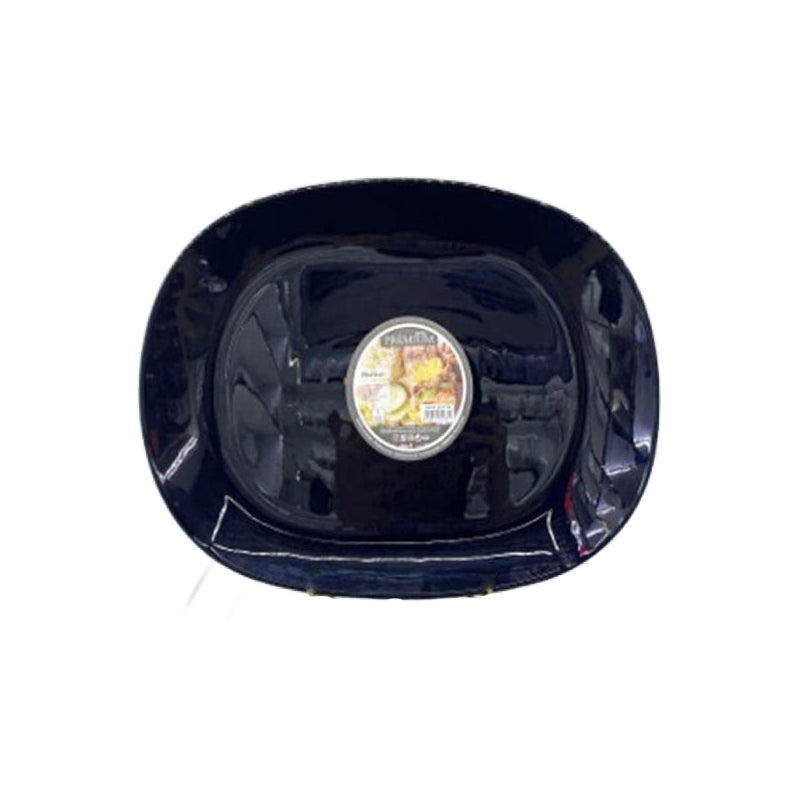 Dinner Serving Plate Opal Glass 14" Black