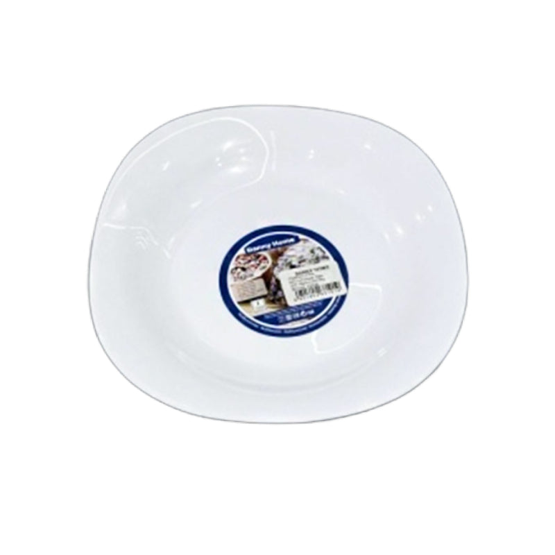 Dinner Serving Plate Opal Glass 9.5" White