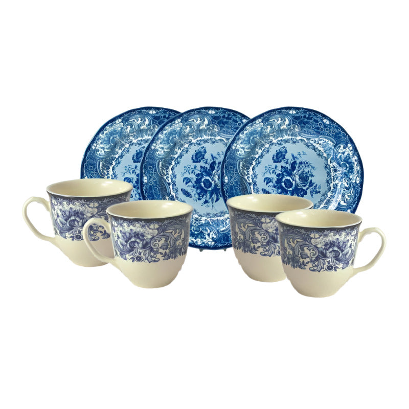 Divine Dark Blue Cup Saucer Set 12pcs