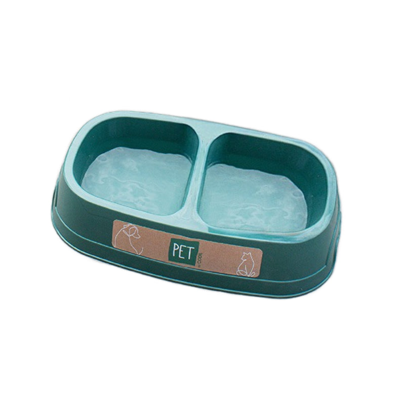 Double Bowl Plastic Pet Feeder 1.4L