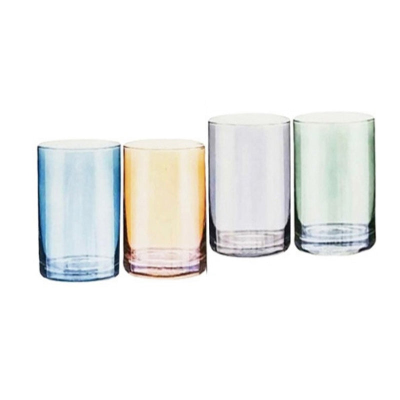 Drinking Serving Glass 450ml Multi Color (Set of 6pcs)
