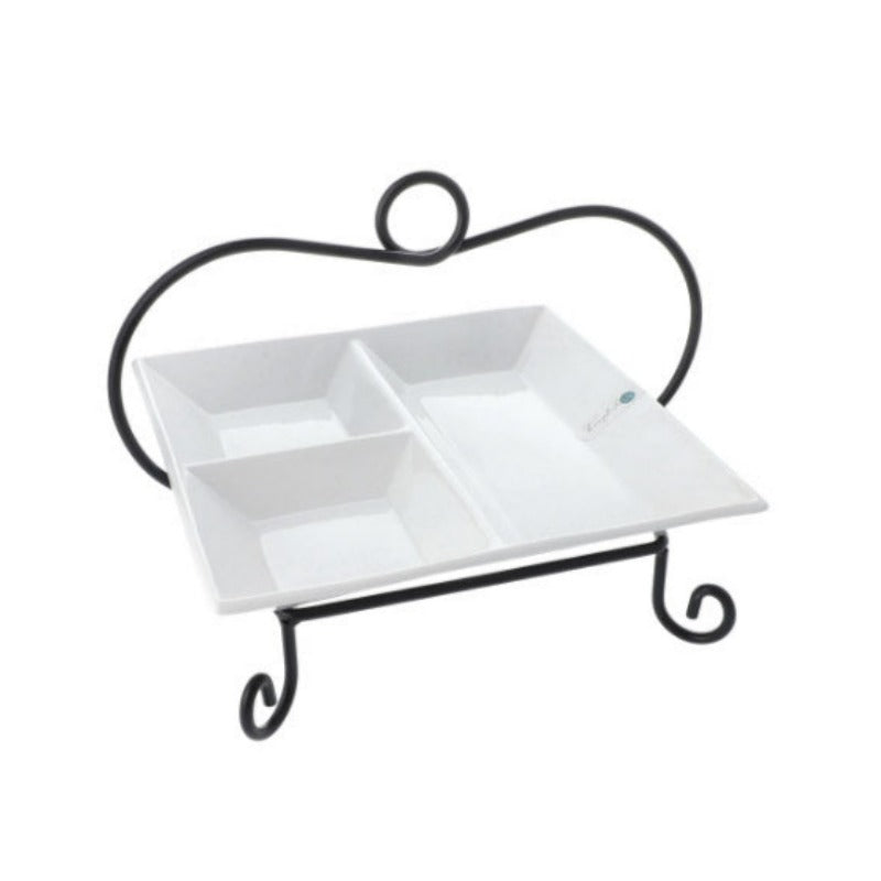 Square Divider Plate & Stand