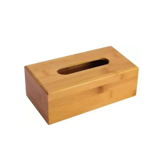 Tissue Box Beige Wood