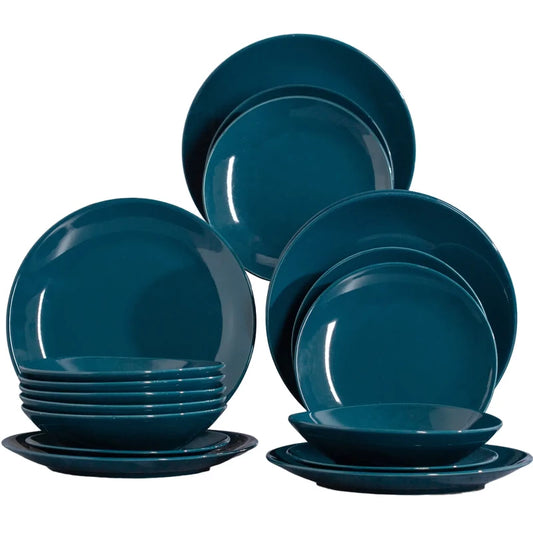 Earthenware Dinner Set Blue (18 Piece Set)