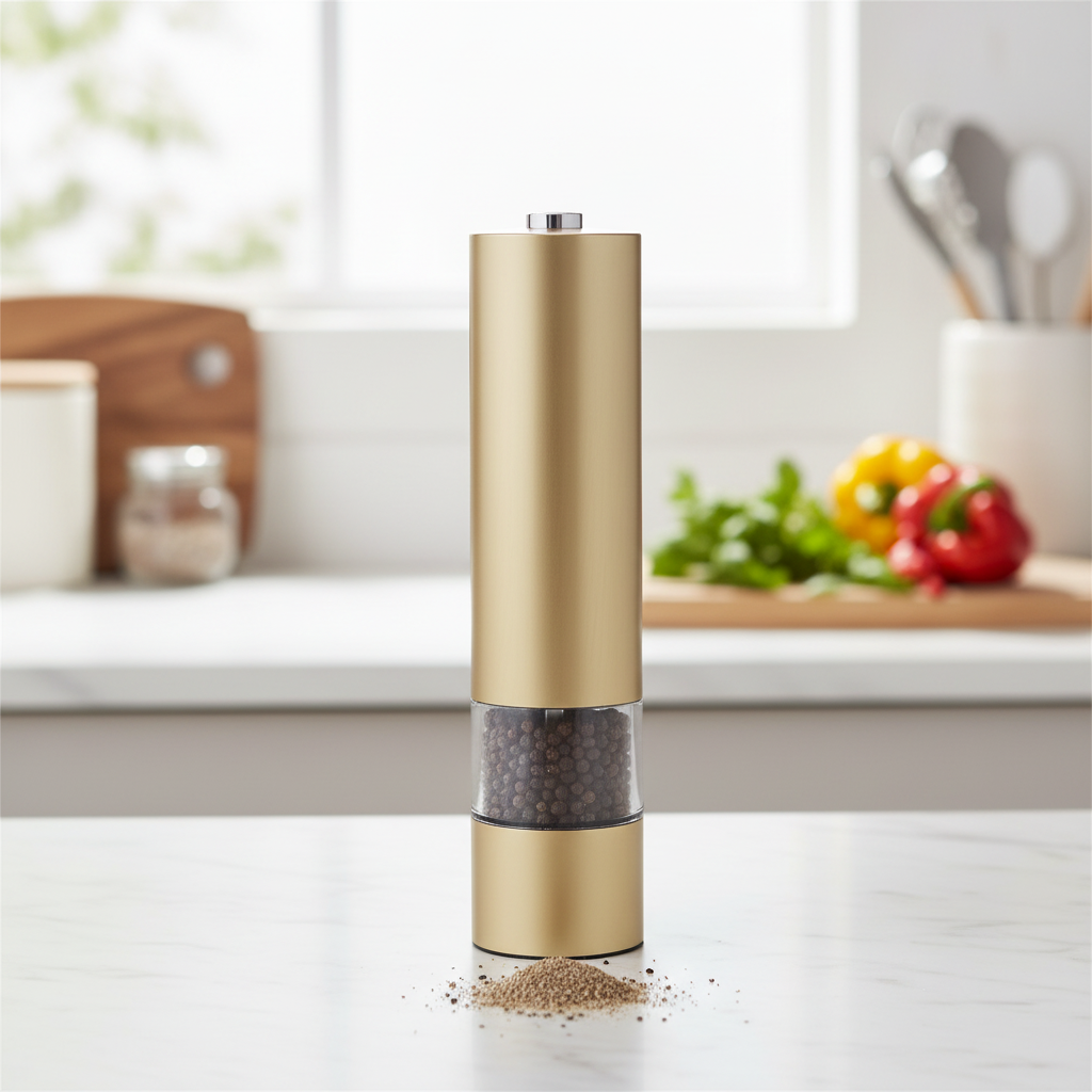 Electric Salt & Pepper Grinder Gold Led