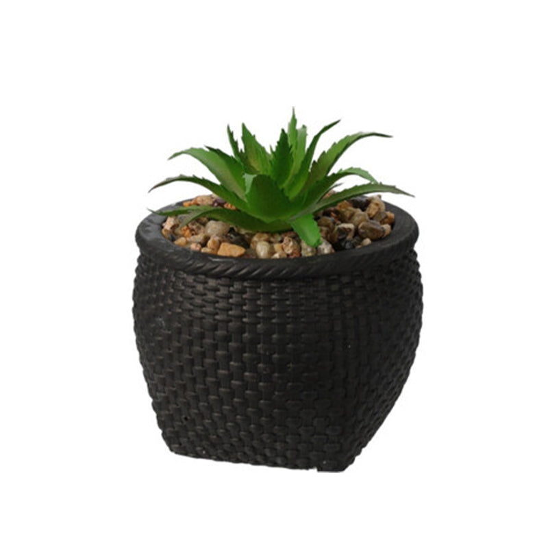 Faux Plant In Cement Pot