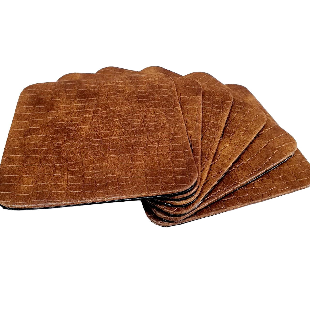 Faux Leather Coaster Set Square (6 Pieces)