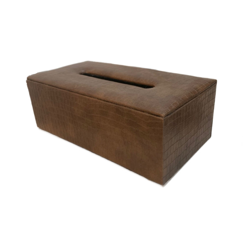Faux Leather Tissue Box Snake