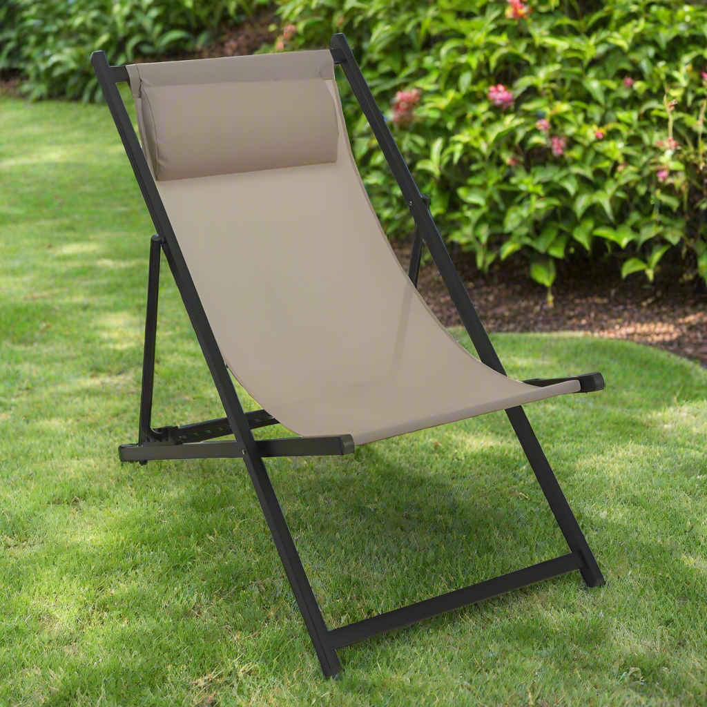 Folding Chair With Pillow Woven Poly