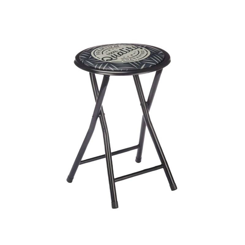 Folding Stool Pvc Matt Black Legs Quality