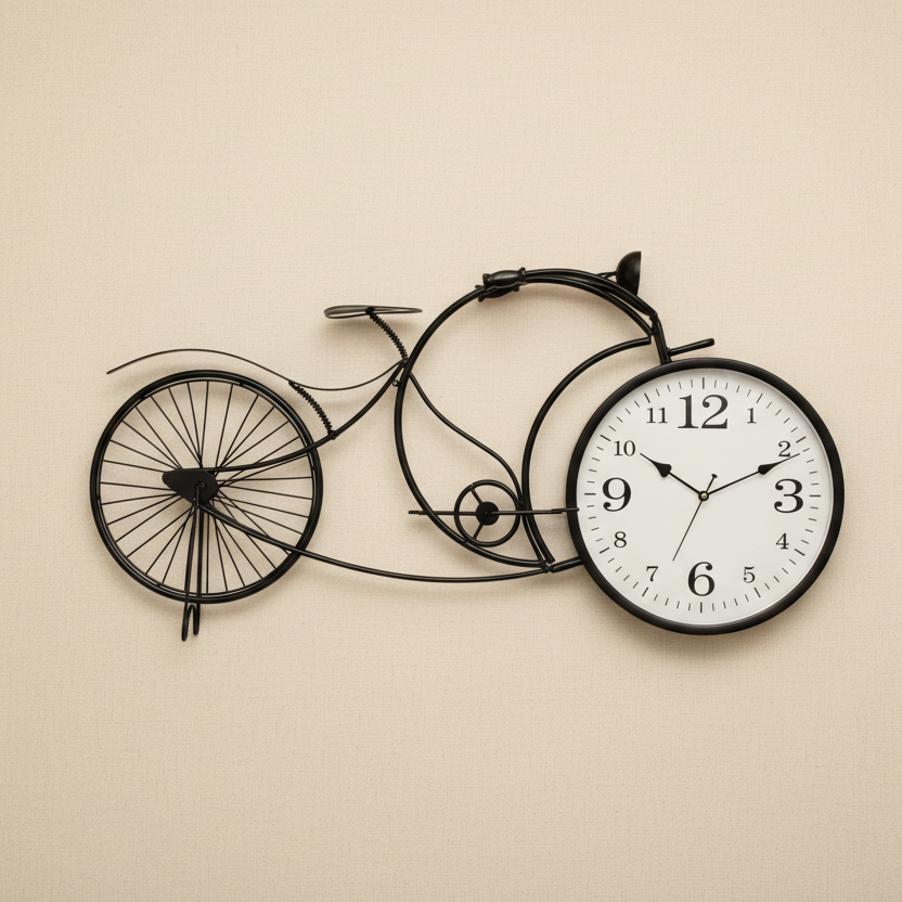 Floor/Table & Wall Clock Bicycle Black X-Large 95cm