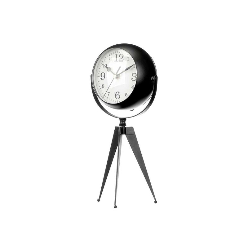 Forge Clock Oval Dial Mirror Black 32cm