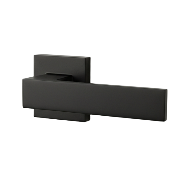 Angelina Door Handle On Rose Black