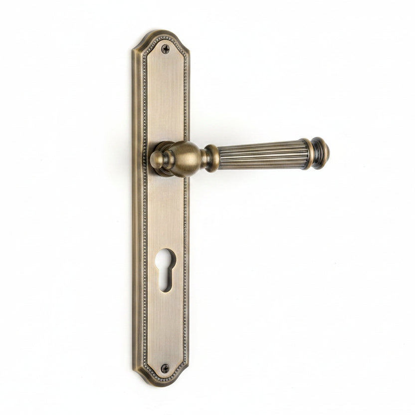 Door Handle on Plate Veronica Antique Brass