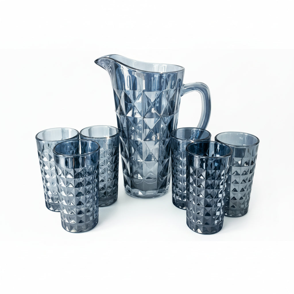 Glass Water Set Grey (Set of 7)