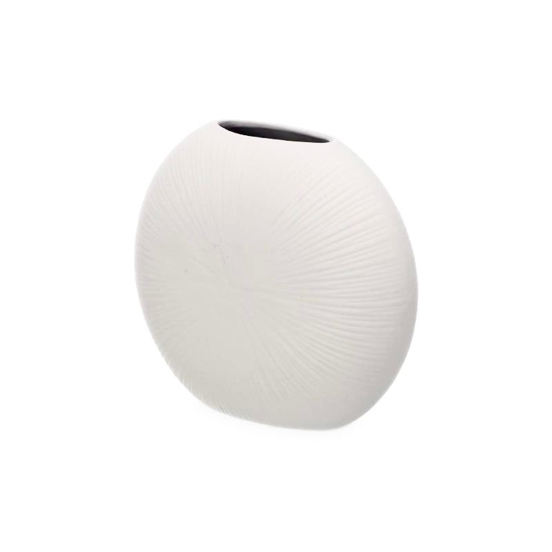 Ceramic Vase Circular 29cm White