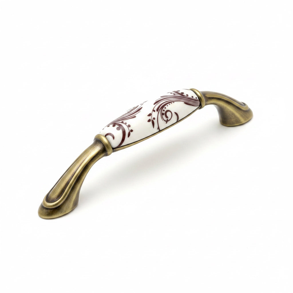 Porcelain Handle Antique Brass