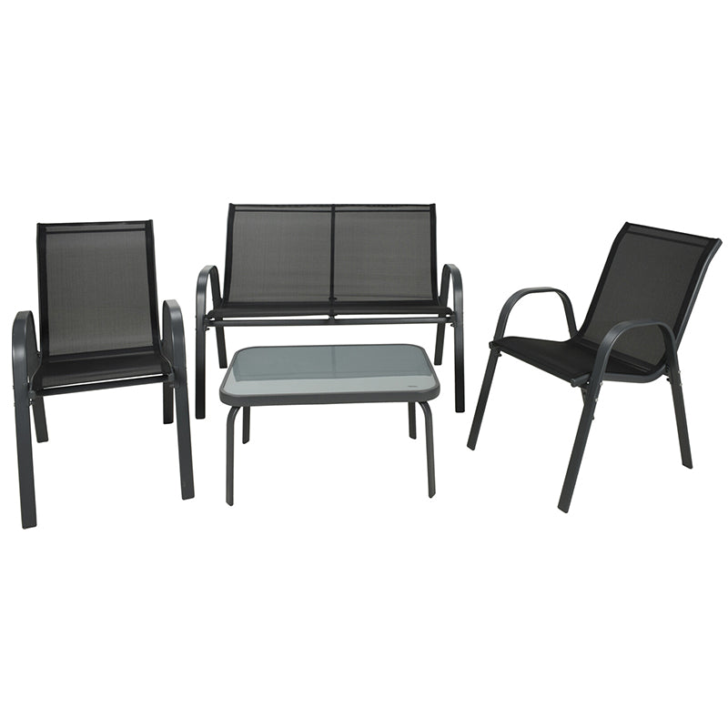Garden Furniture Set Dark Grey (Set of 4)