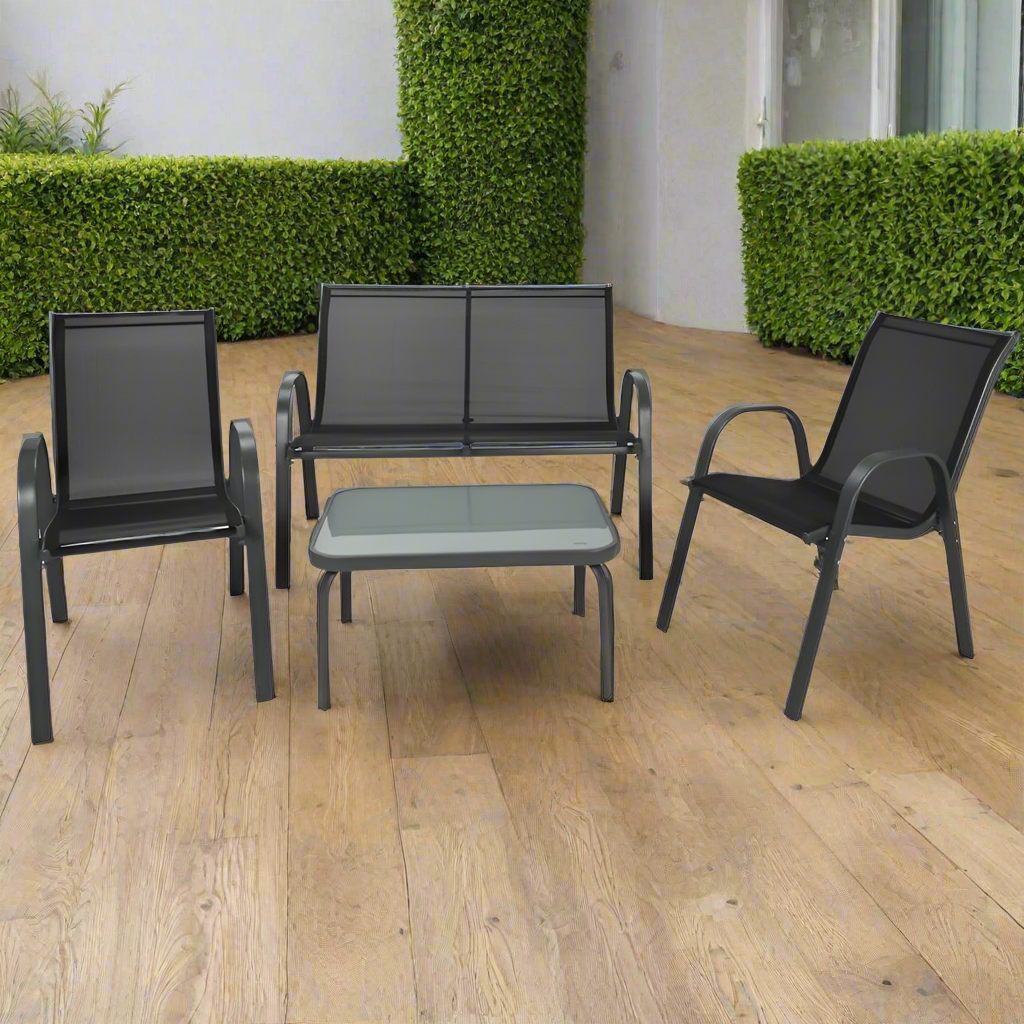 Garden Furniture Set Dark Grey (Set of 4)