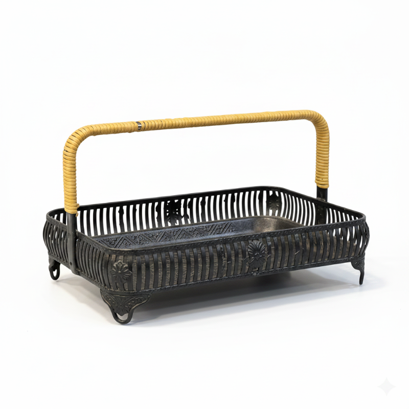 Iron Rectangle Fruit Basket Black