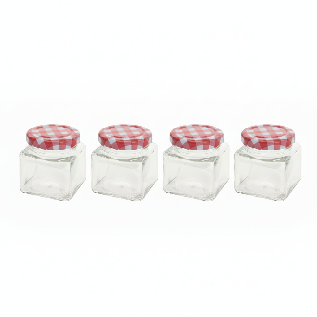Glass Jar With Metal Lid (Set of 4 Pcs)