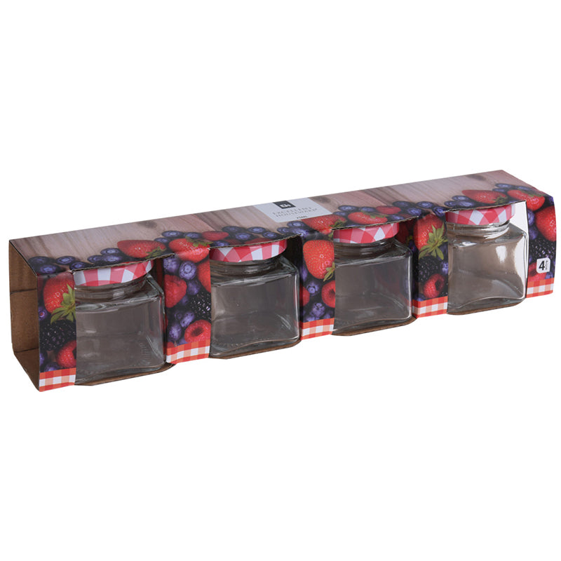 Glass Jar With Metal Lid (Set of 4 Pcs)