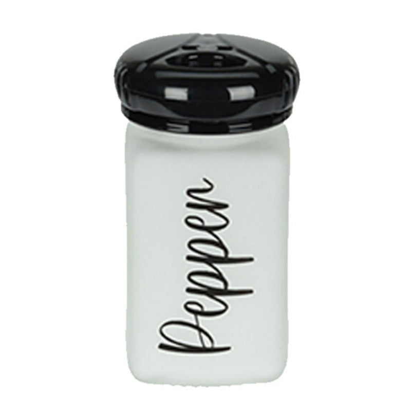 Glass Spice Jar White & Black