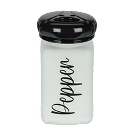 Glass Spice Jar White & Black