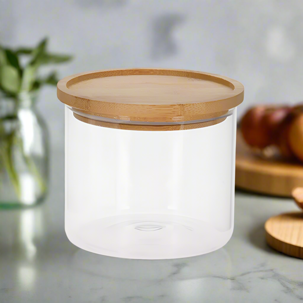 Glass Storage Jar With Bamboo Lid 950ml
