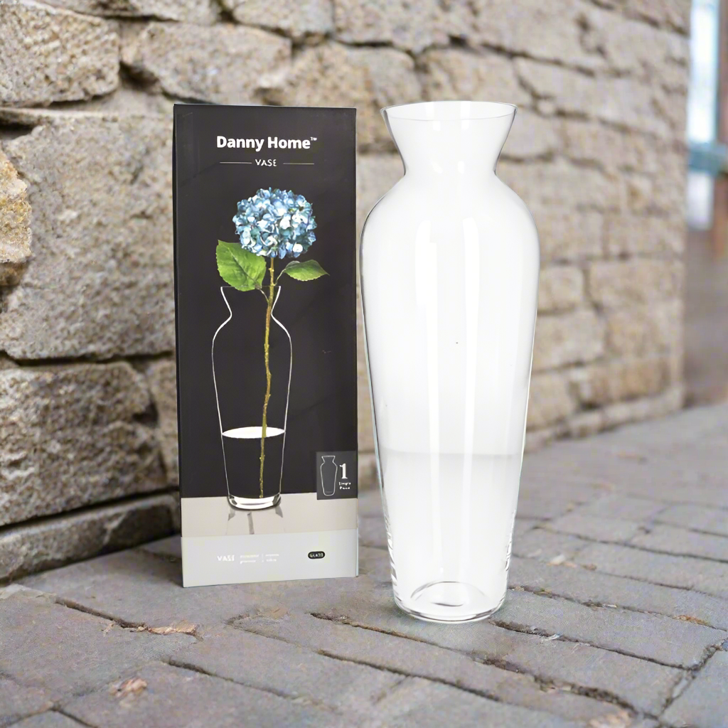 Glass Flower Long Vase 6.7 x 20.2 x 8.5cm