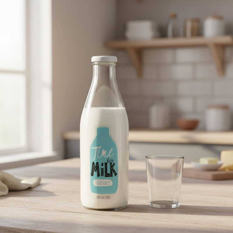 Glass Milk Bottle 1L