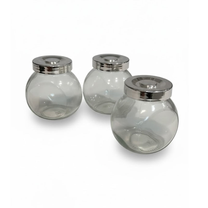 Glass Spice Jar With Plastic Lid 200ml (Set of 3)