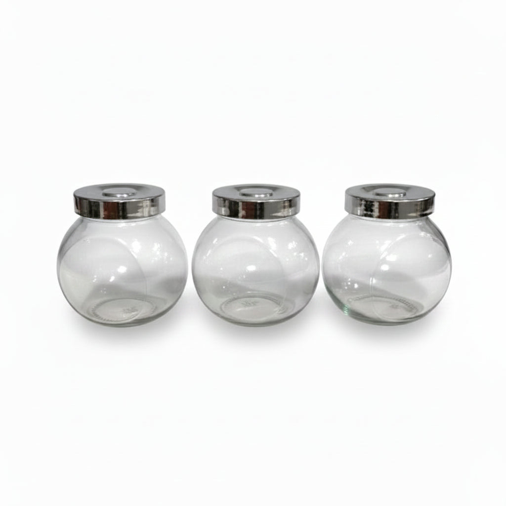 Glass Spice Jar With Plastic Lid 200ml (Set of 3)